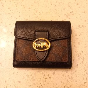 Coach Georgie Small Wallet - Gold/Brown Black